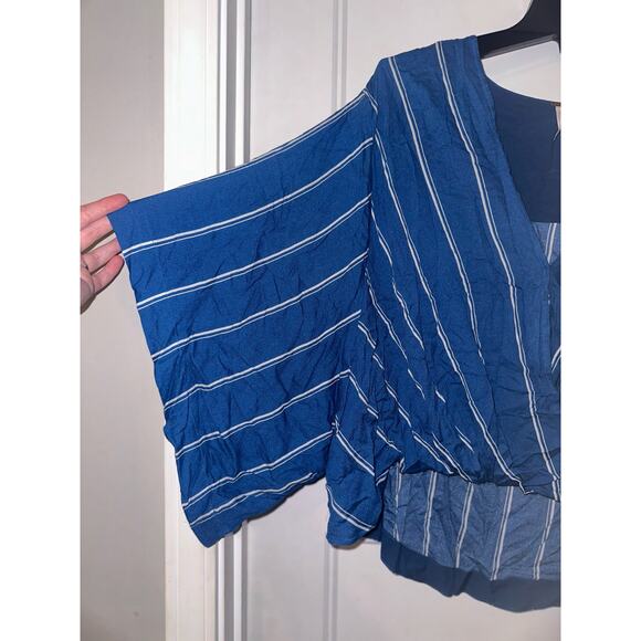 Free People Revolve size Medium Sleepy Time Striped Boxy Flowy Fit Blouse Top - Picture 2 of 9